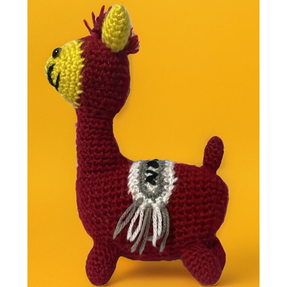HANDMADE CROCHET Llama plush Toy Craft Gift animal W/Saddle Blanket! amigurumi